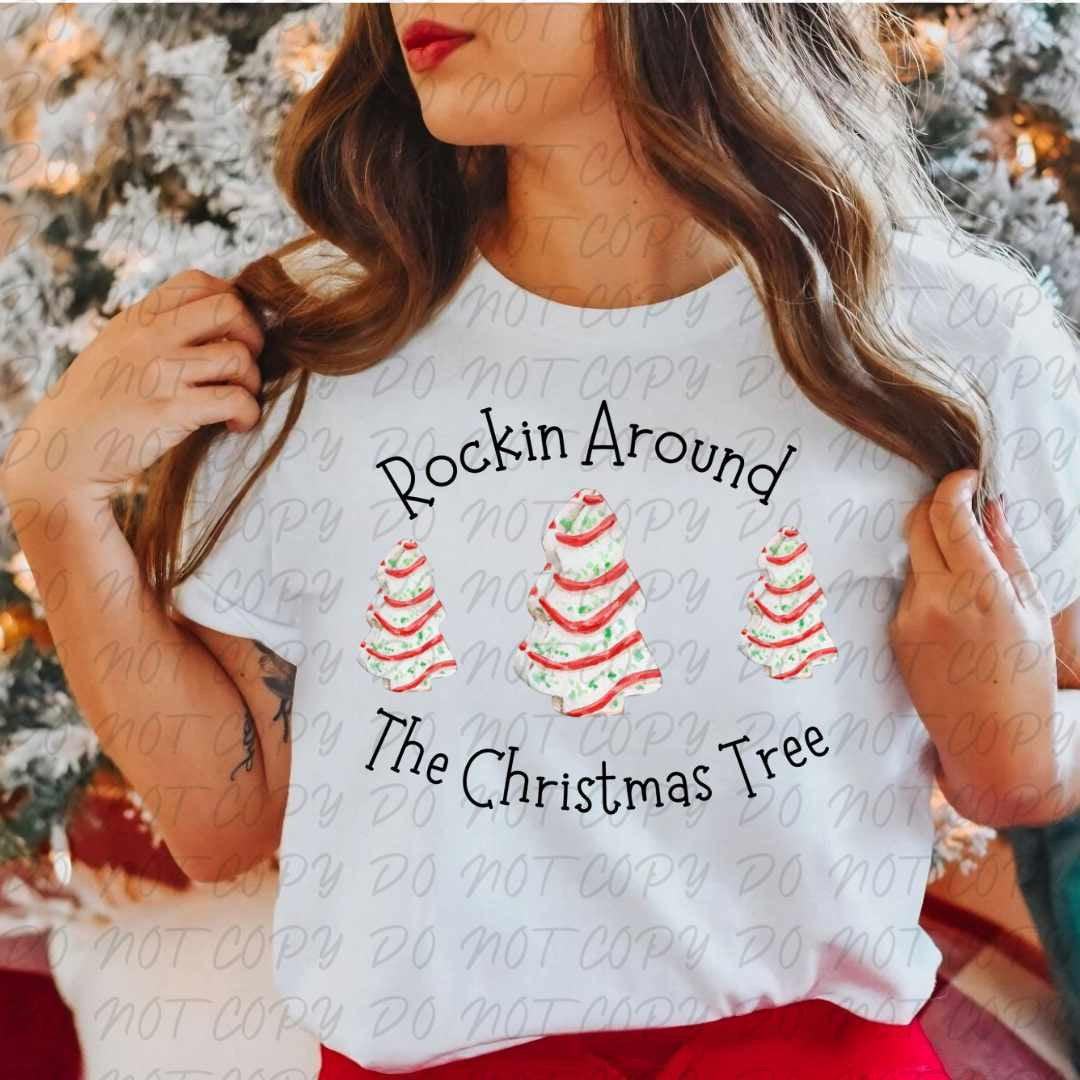 Rockin around the Christmas tree cakes (vintage) 67329 DTF transfer