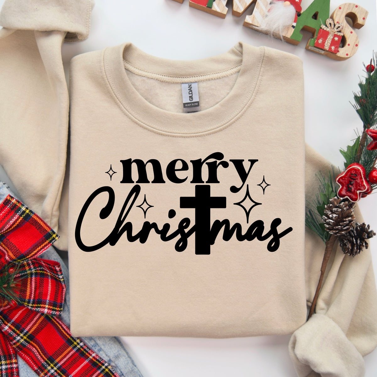 Merry Christmas black font (CSC) 67458 DTF transfer