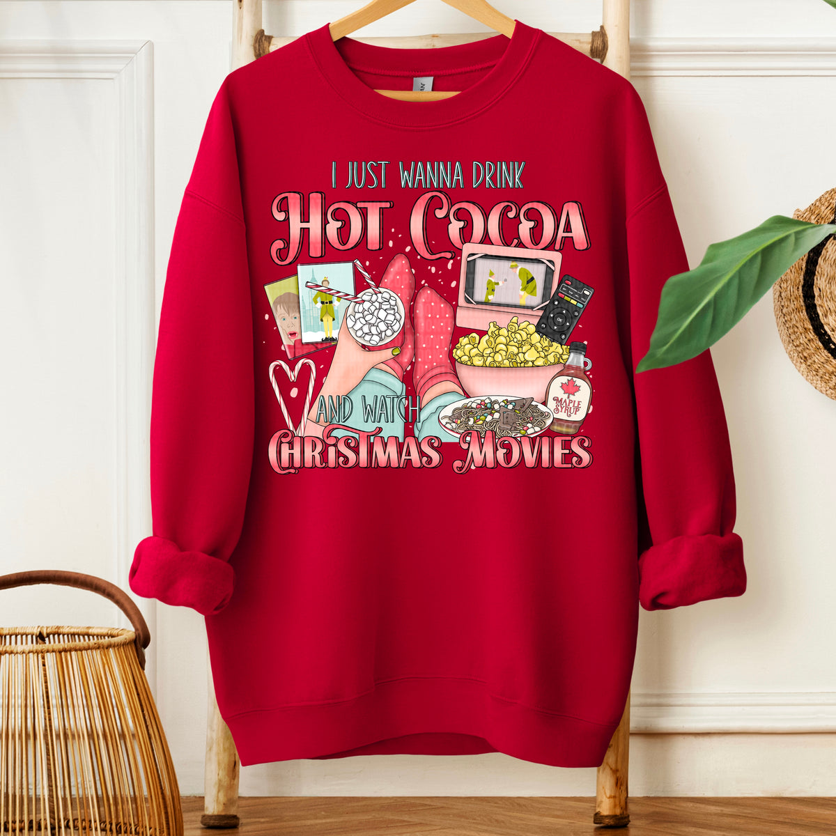 Hot Cocoa and Christmas Movies light skin tone 113321 DTF transfer