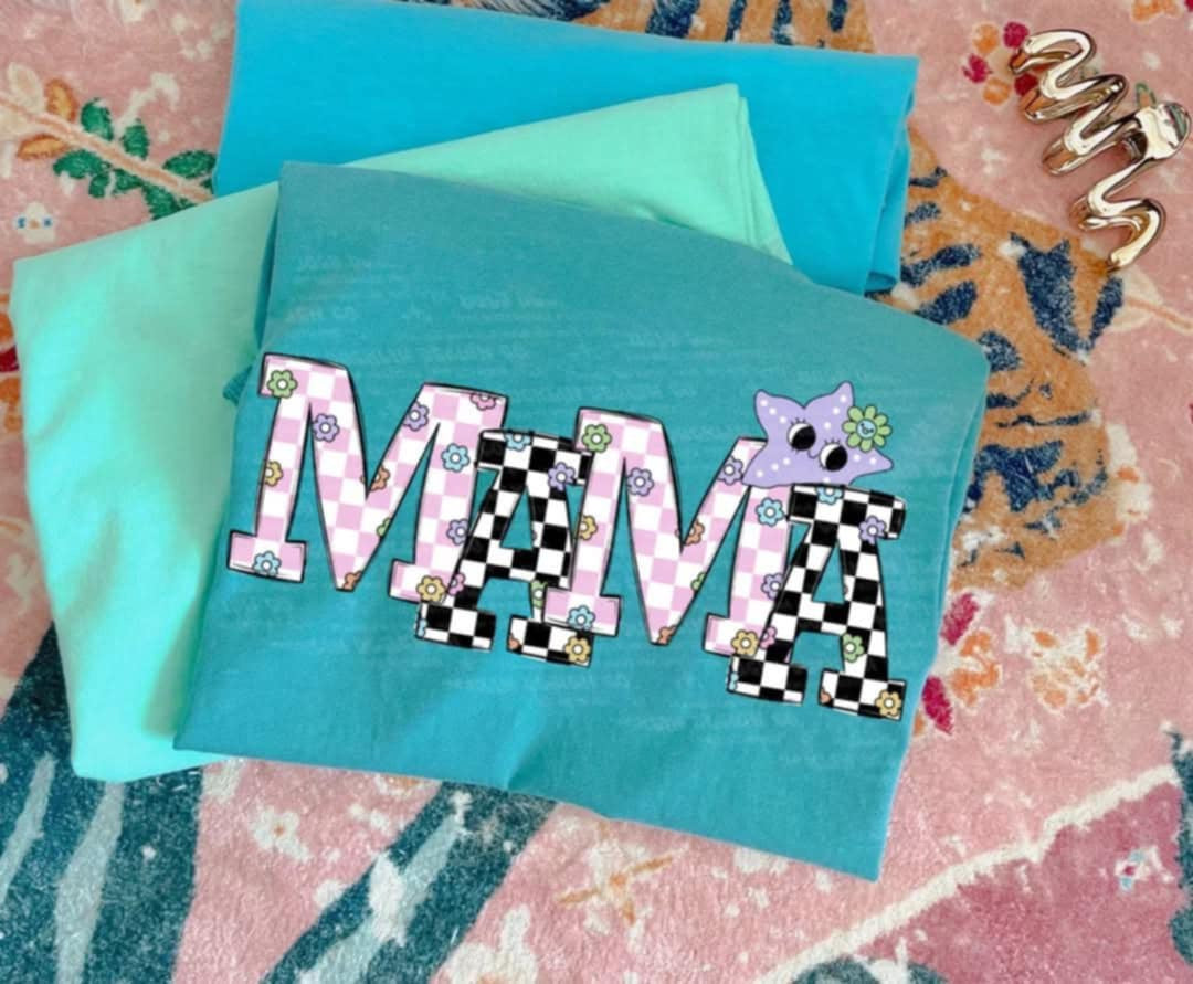 Mimi purple checkered (UD) 103322 DTF transfer