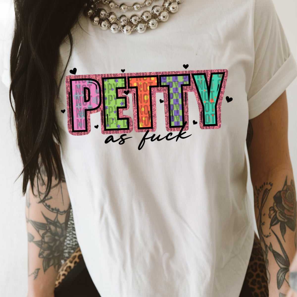 Petty as F varsity letters colorful (lane) DTF transfer