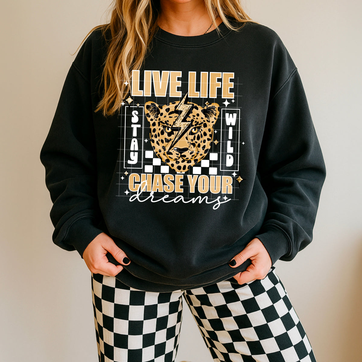 Live Life chase your dreams WHITE accents (CSC) DTF Transfer