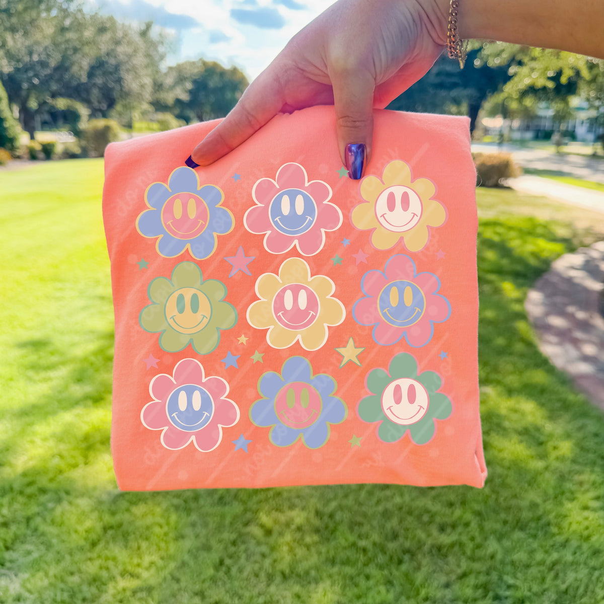 9 happy flowers (scarlow) DTF Transfer