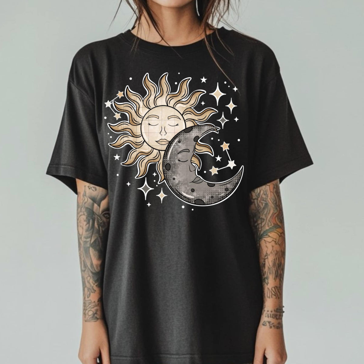 Sun and moon white details (CSC) 91031 DTF transfer