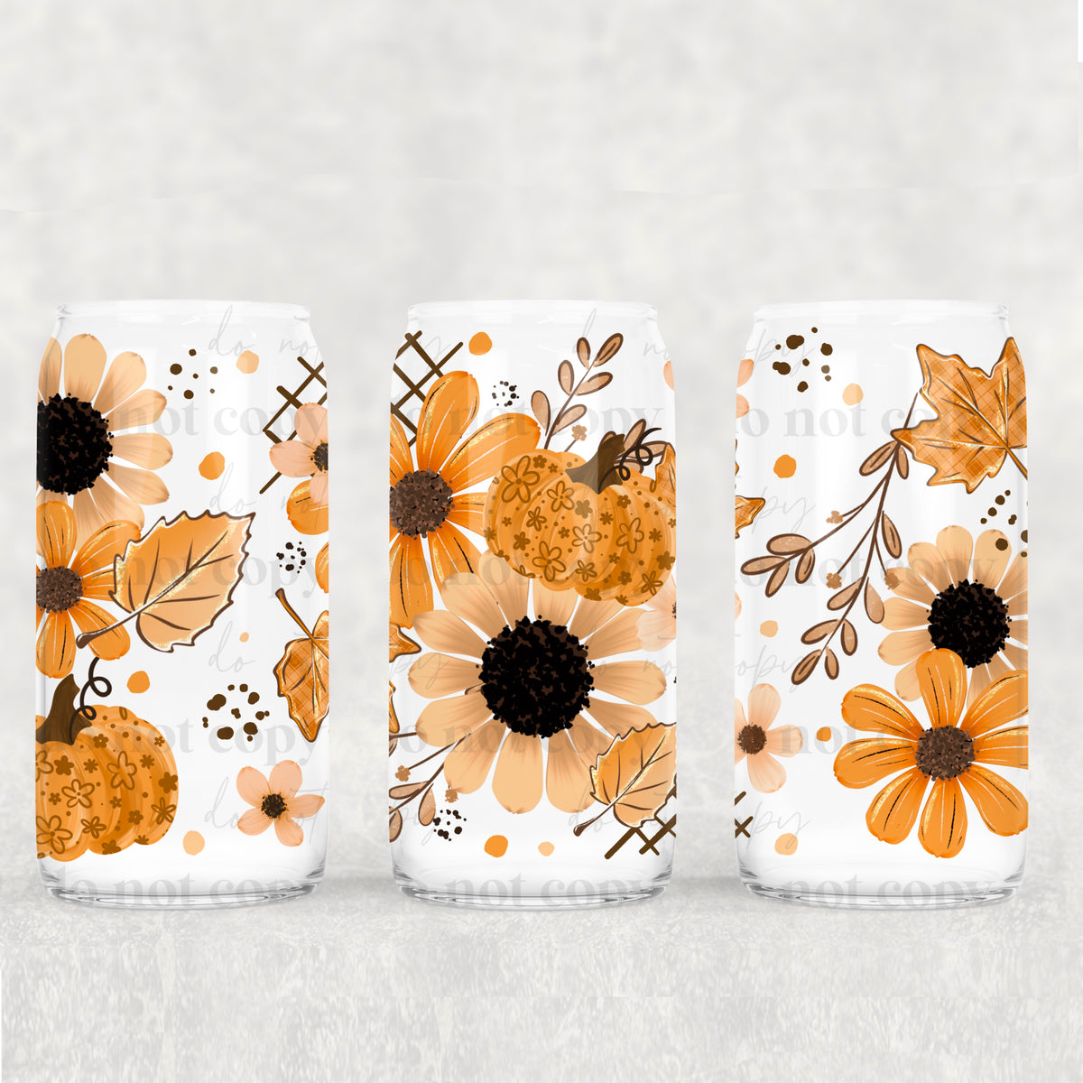 Orange fall florals (CSC) UV DTF WRAP