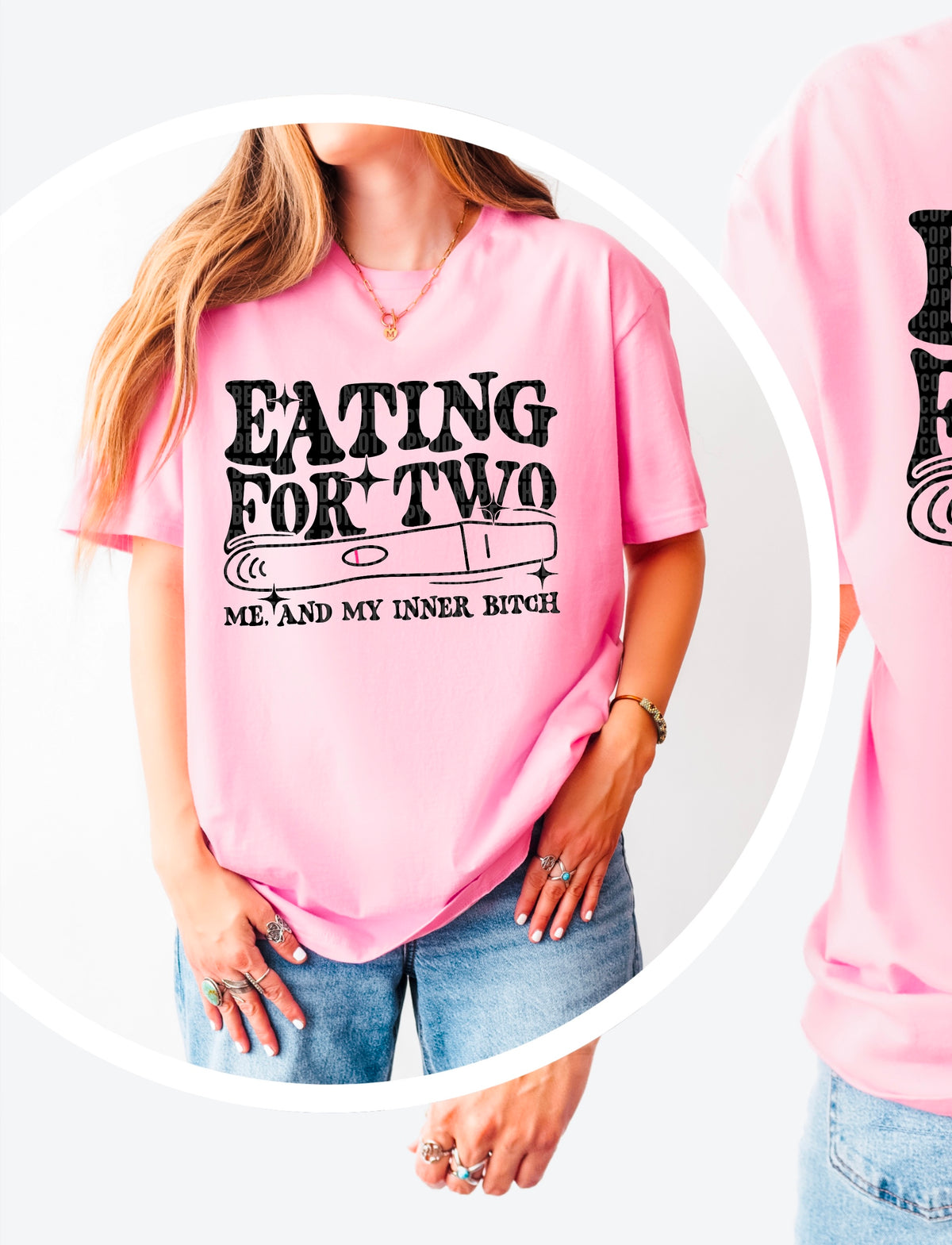 Eating for two me and my inner bitch 91712 DTF transfer