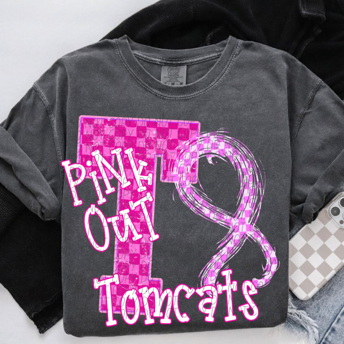 Tomcats Pink Out Varsity (city) DTF Transfer