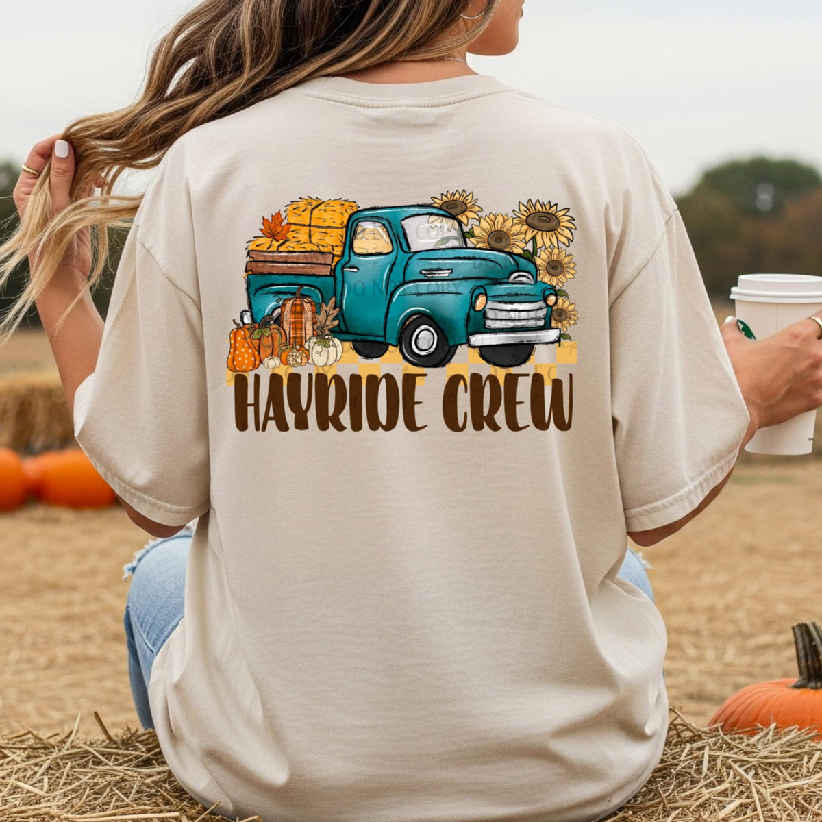 Hayride Crew blue truck (abd) DTF transfer