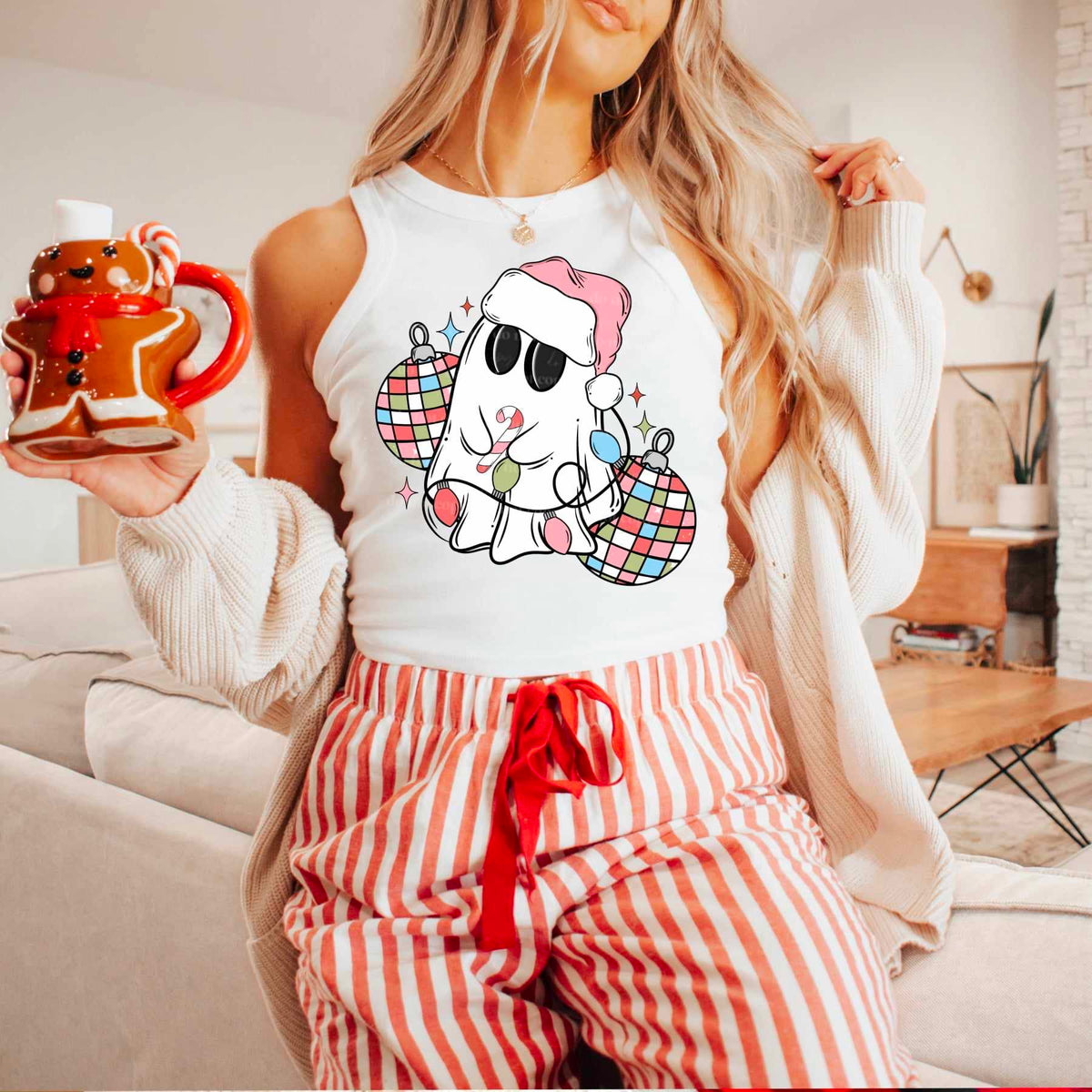 Ghost with disco ornaments (CSC) 60681 DTF transfer