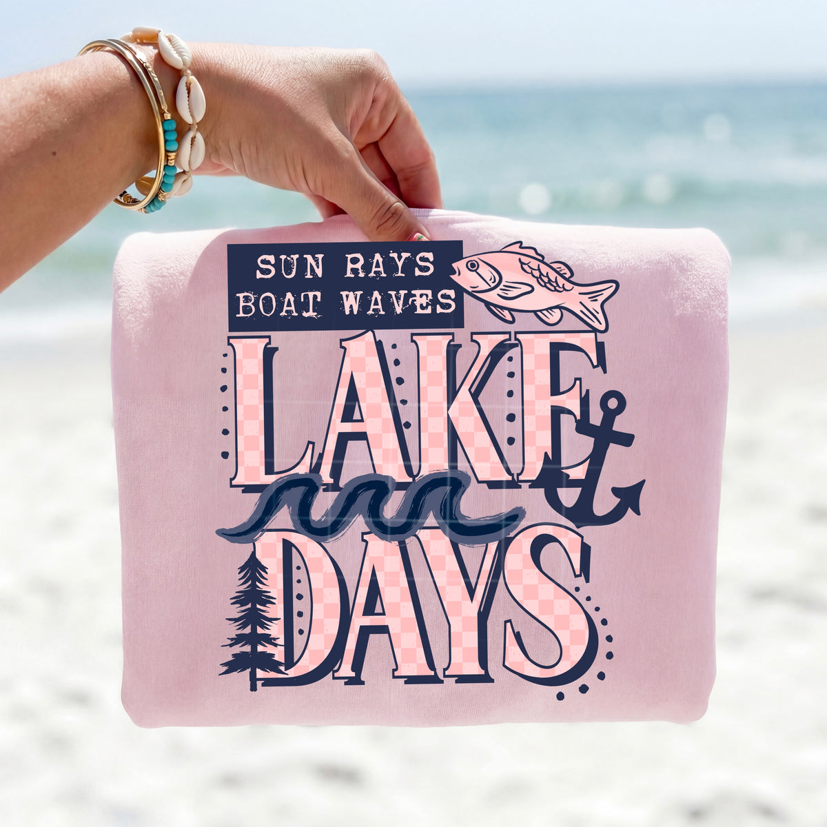 Lake Days pink checker (csc) DTF Transfer