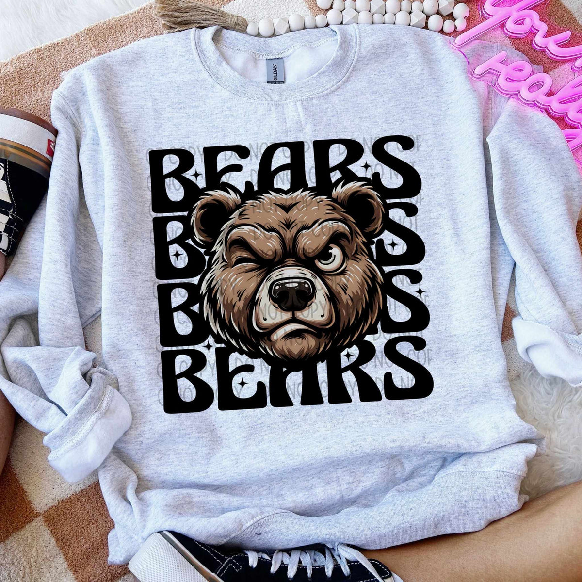 Bears stacked Winking Mascot SWD 49034 DTF transfer