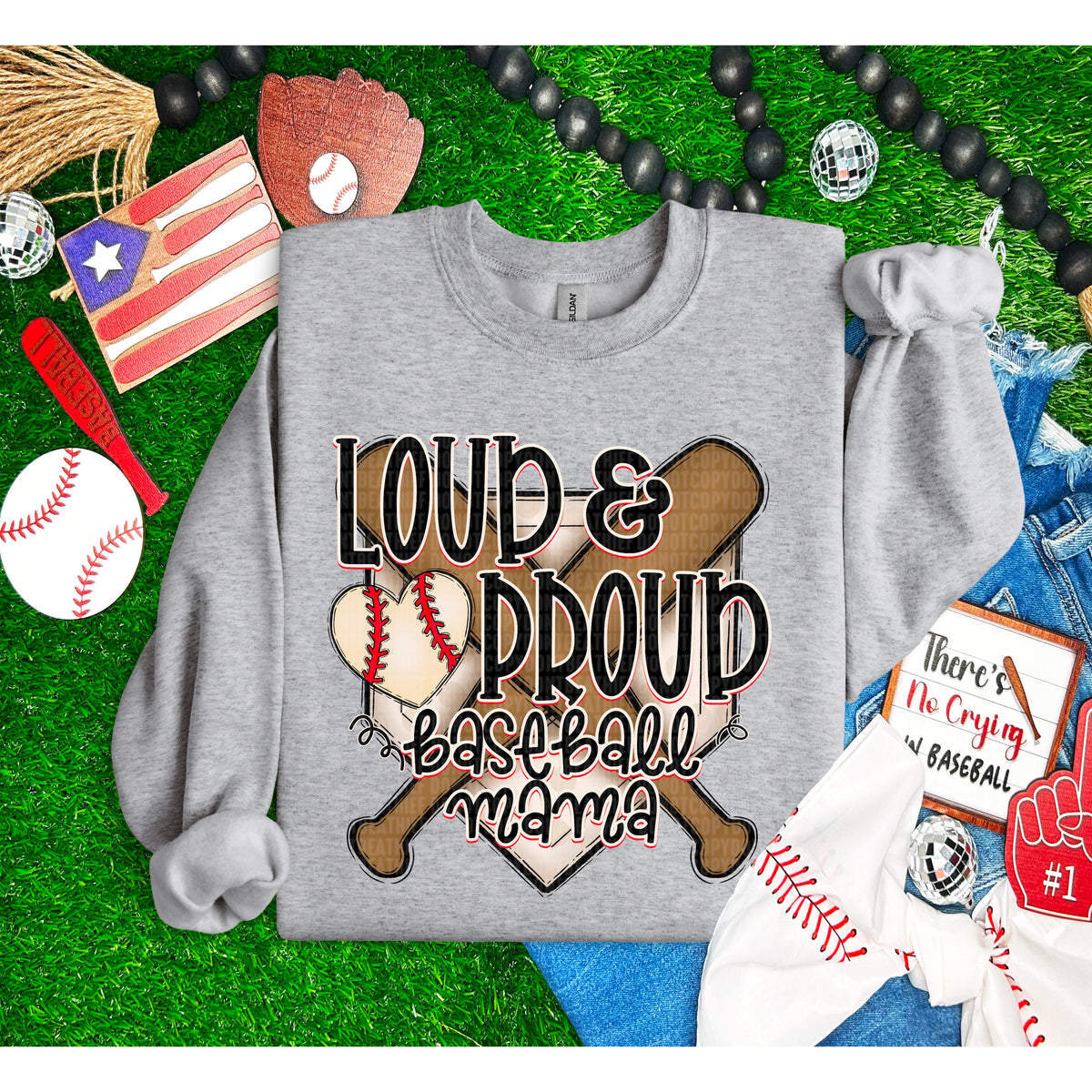 Loud & proud baseball mama 93800 DTF transfer
