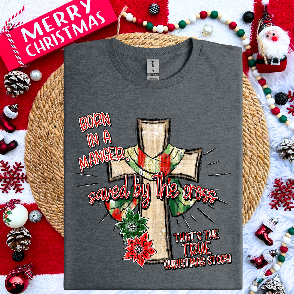 Born in a manger cross (caplinger) 67474 DTF transfer