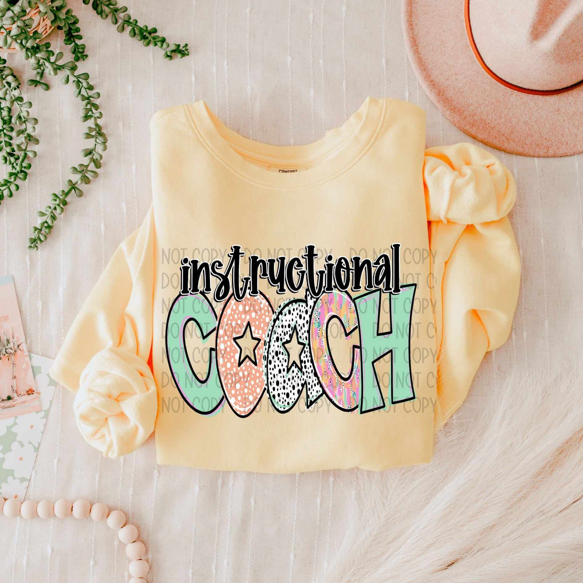 Instructional coach peach and green (SW) 58406 DTF transfer