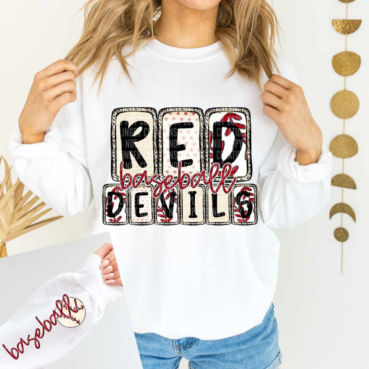 Red devils Baseball FRONT (caplinger) 82558 DTF transfer