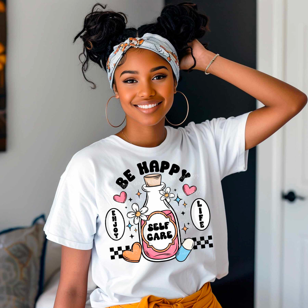 Be happy enjoy life self care (CSC) 60659 DTF transfer