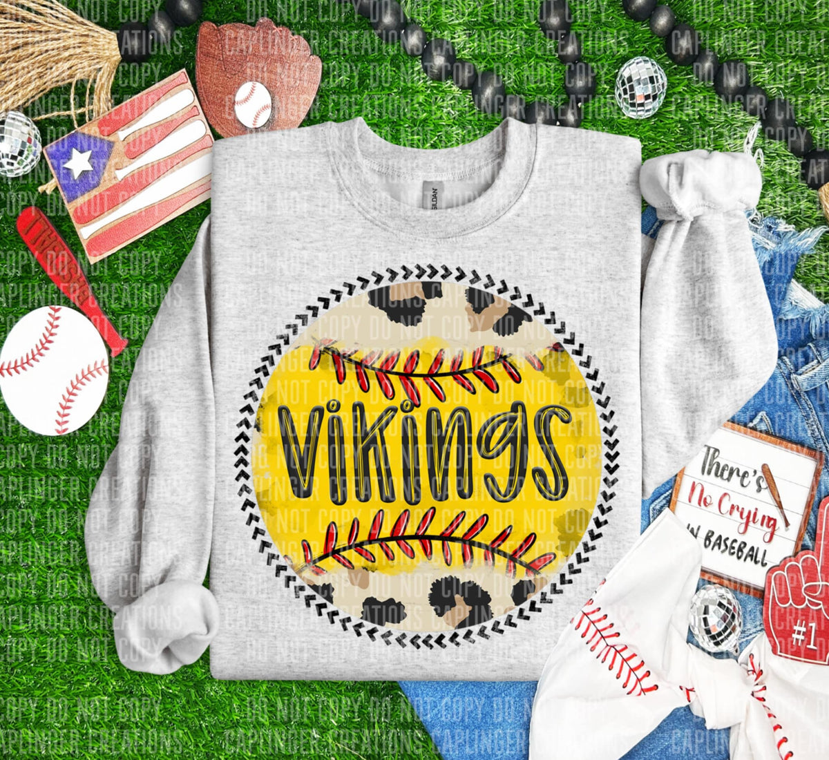 Vikings softball background (Caplinger) 90954 DTF transfer