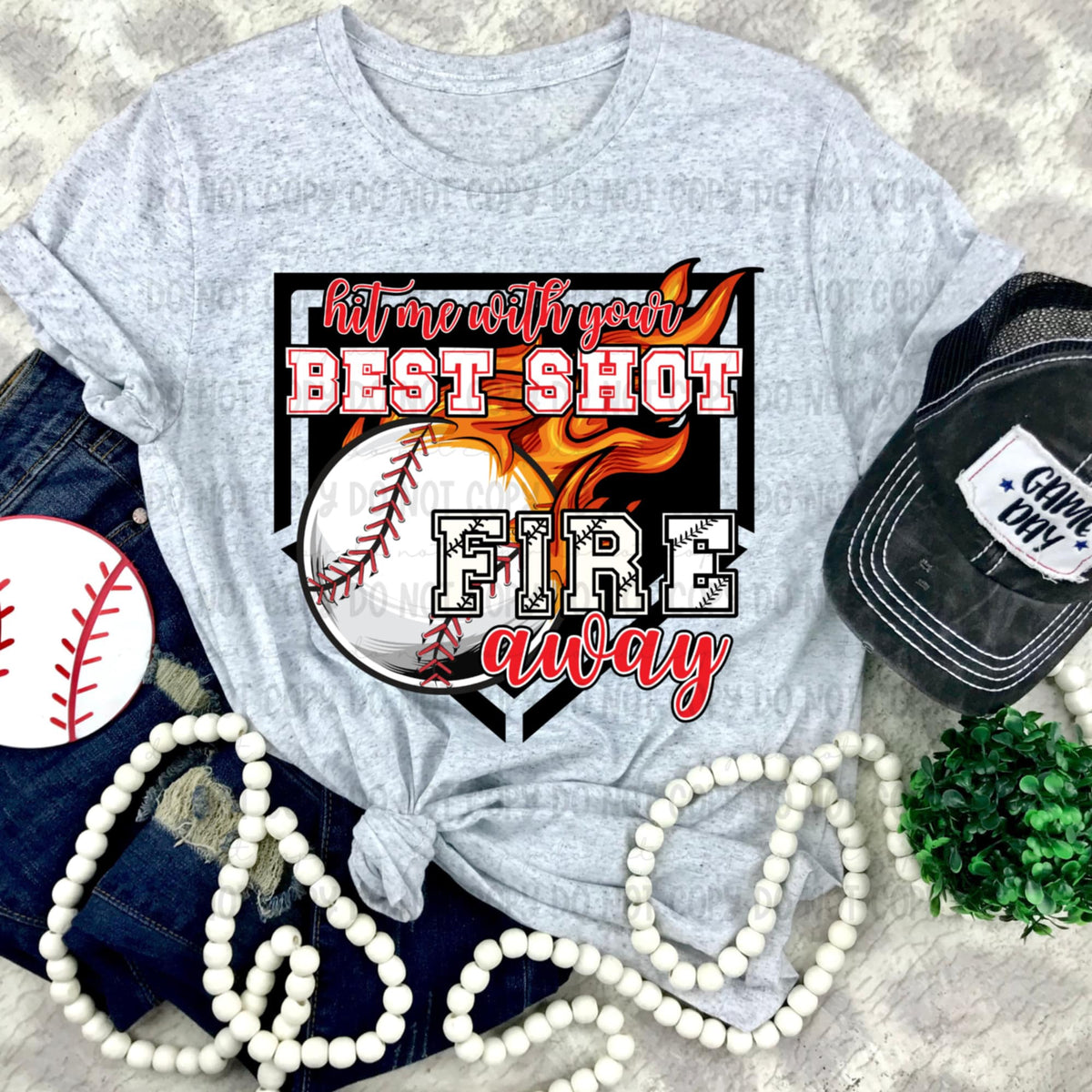 Hit me with your best shot baseball diamond (REVEL) 91247 DTF transfer