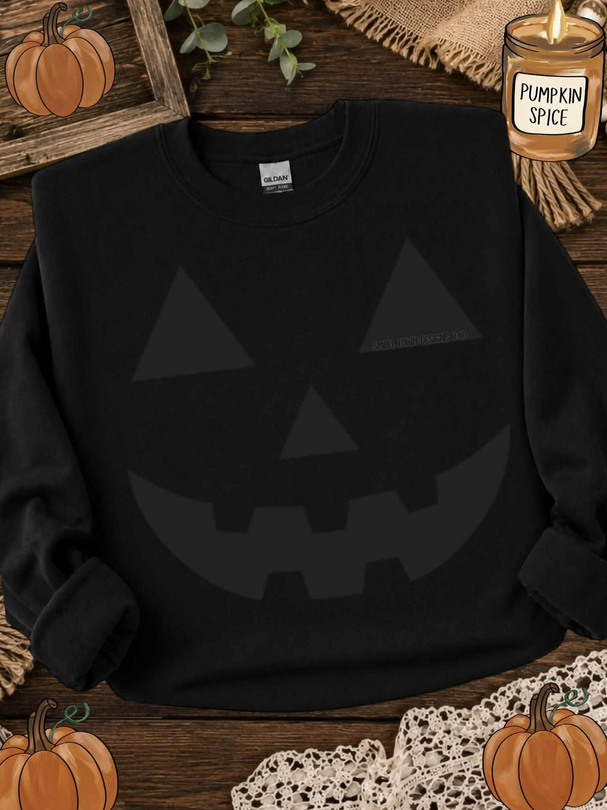 Black pumpkin face (STD) DTF Transfer