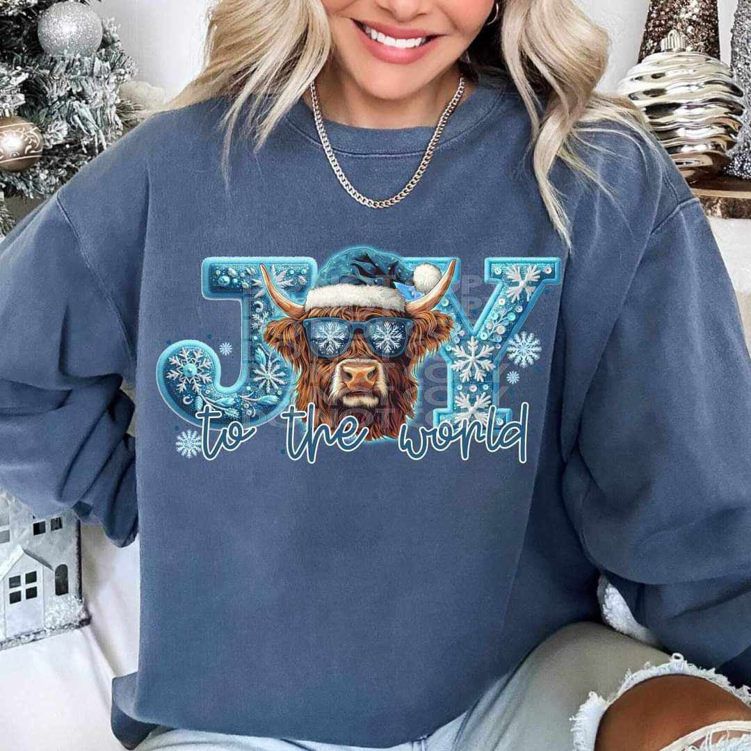 Joy blue shaggy cow (SSD) 65409 DTF transfer