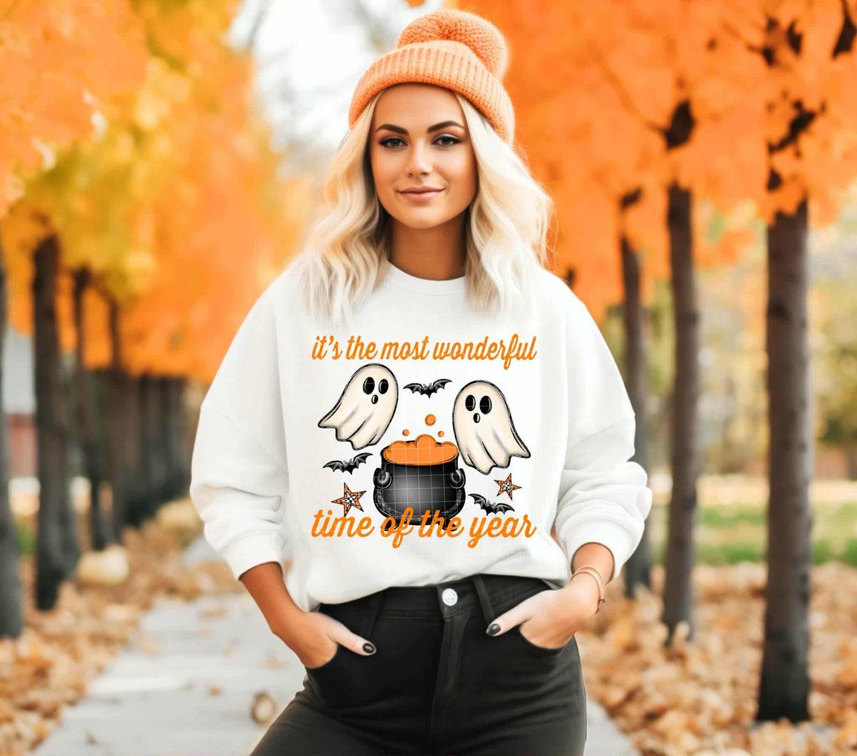 Wonderful Time of the Year ghost and cauldron (linda) DTF transfer