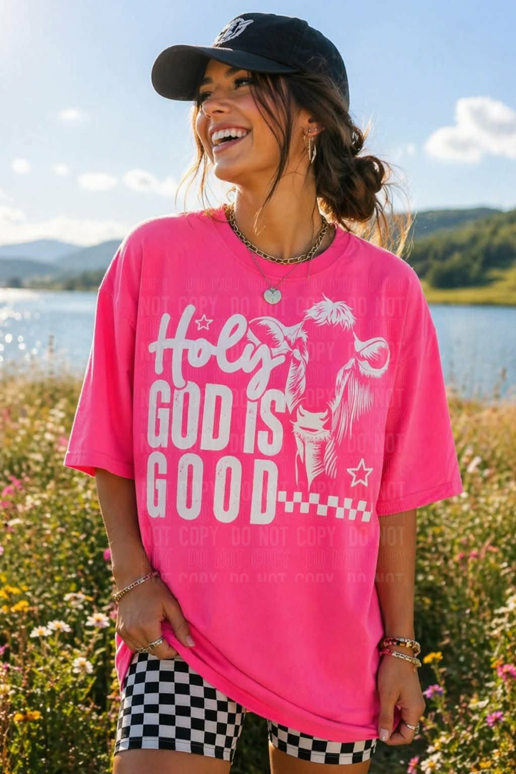 Holy cow god is good white Sunday Special DTF transfer