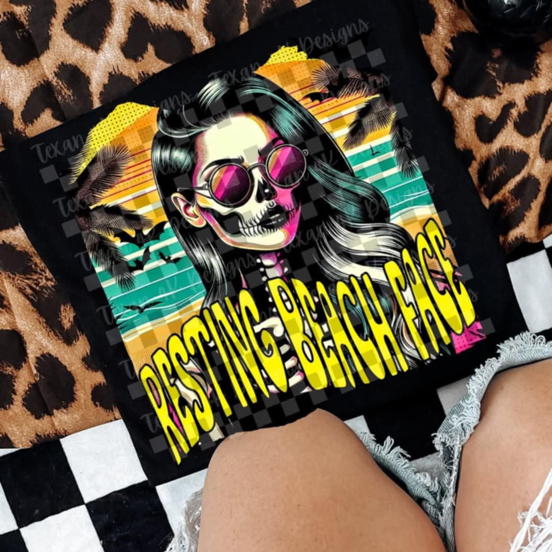 Resting beach face (Texans) 106354 DTF transfer