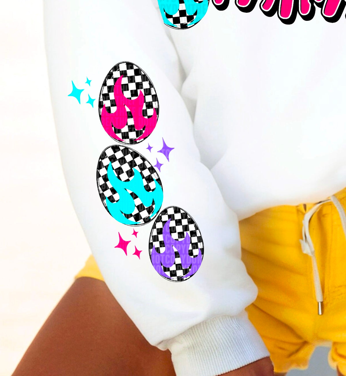 Eggstra dramatic sleeve 90436 DTF transfer