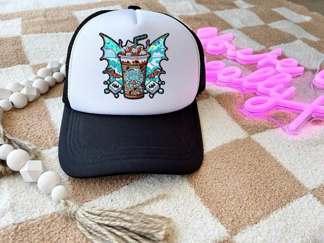 Latte blue wings hat patch (HW) 55280 DTF transfer