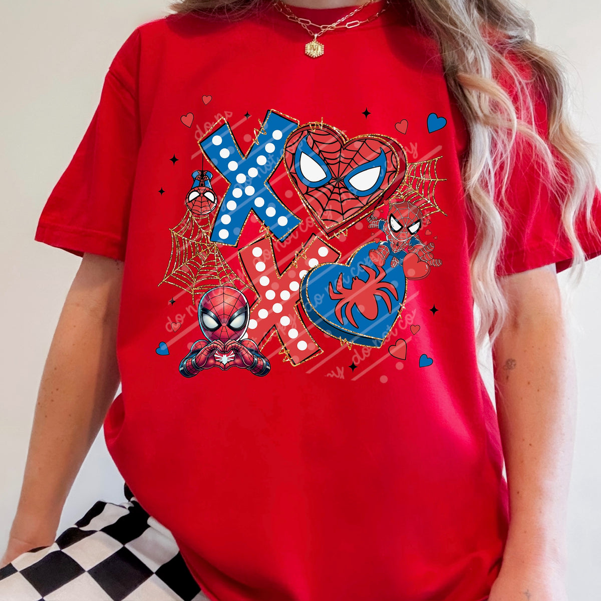 Xoxo Spider Hearts DTF transfer