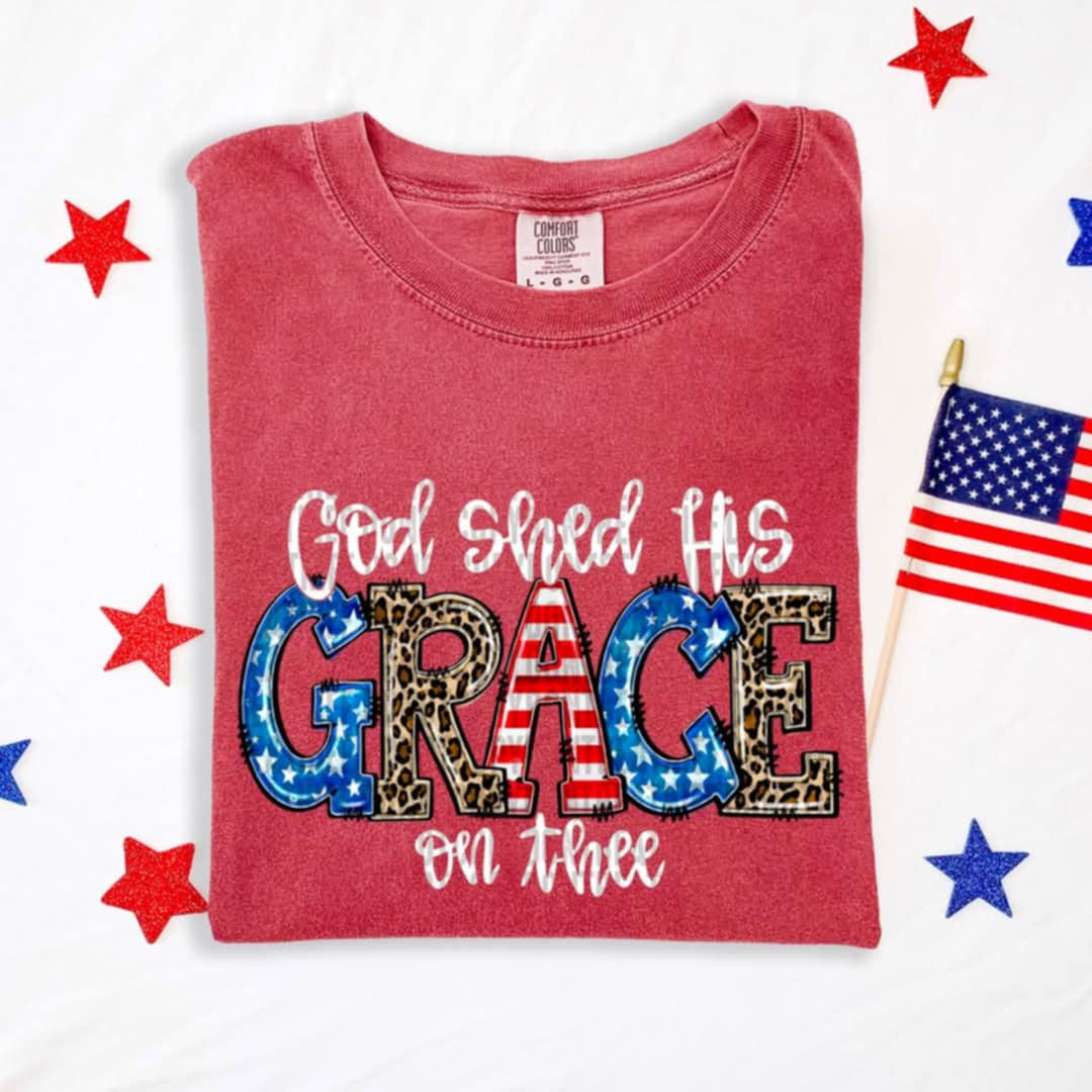 God shed his grace on thee white font (SDD) 100224 DTF transfer