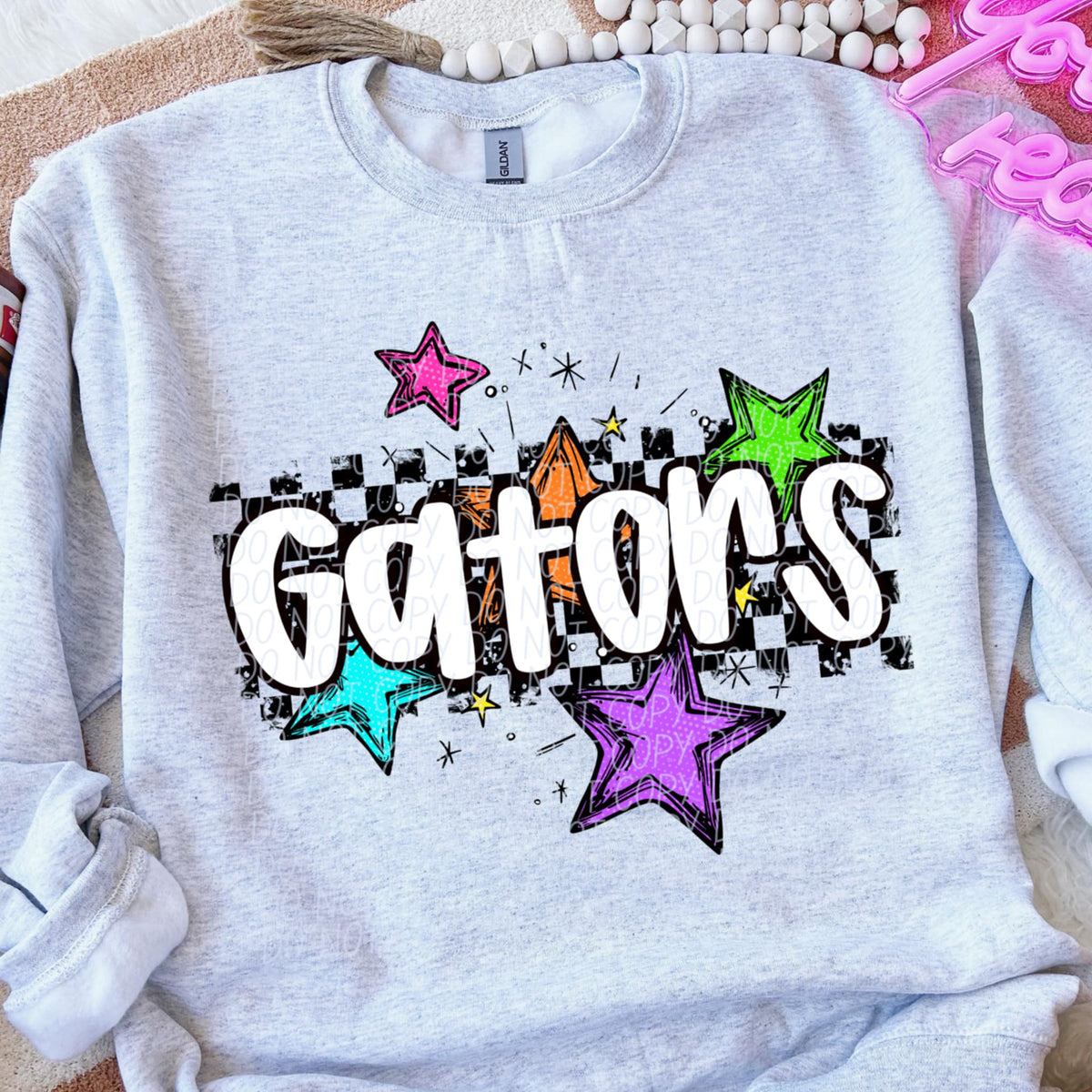Gators Mascot Rainbow Stars CITY DTF TRANSFER