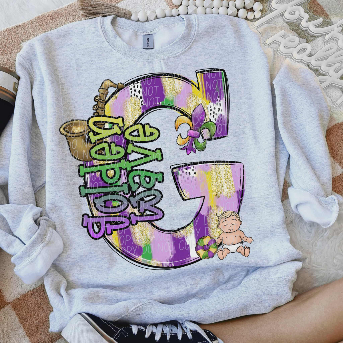 Golden Wave Mardi Gras (city) DTF Transfer