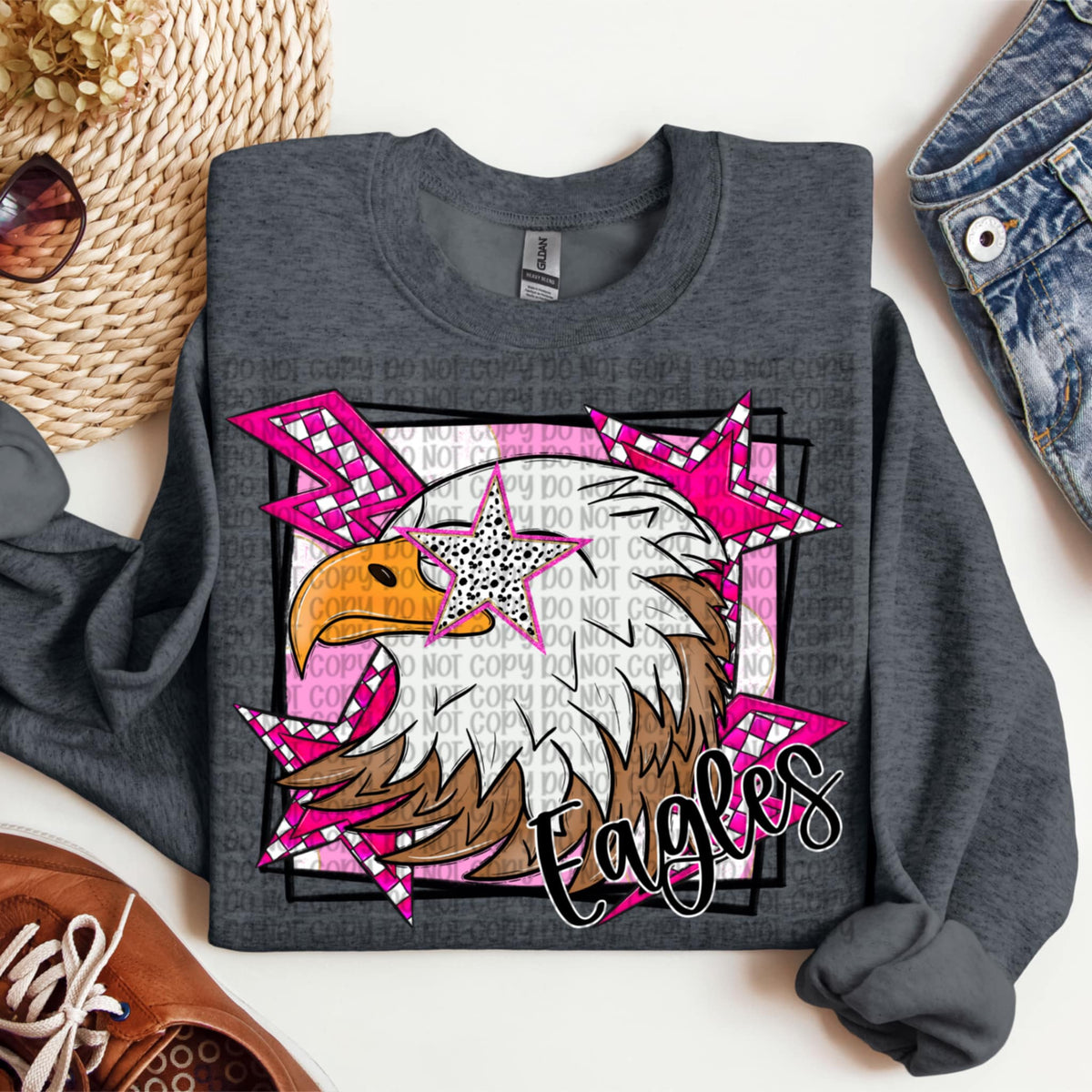 Eagles pink background (VP) 91978 DTF transfer