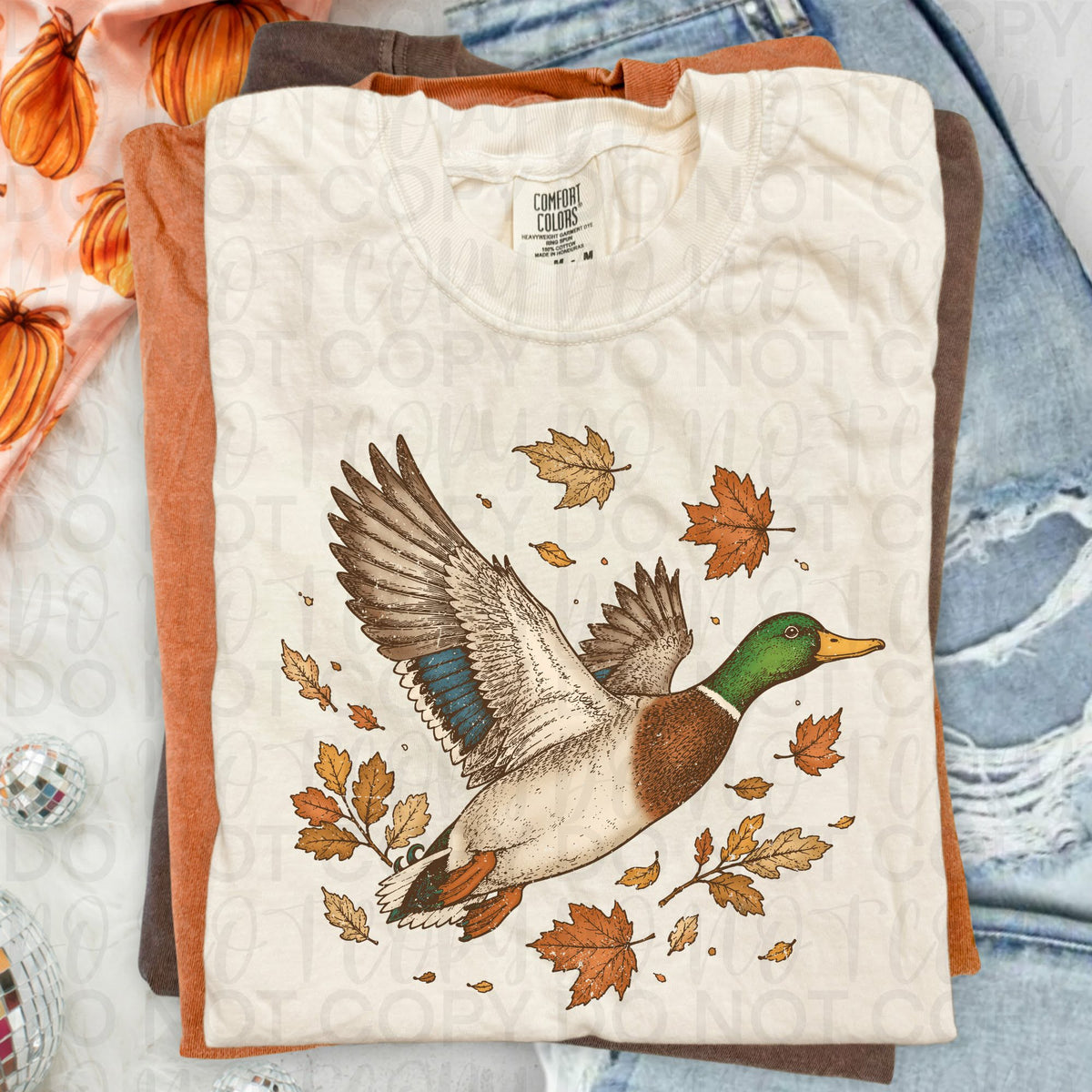 Flying duck with leaves (UAC) DTF Transfer