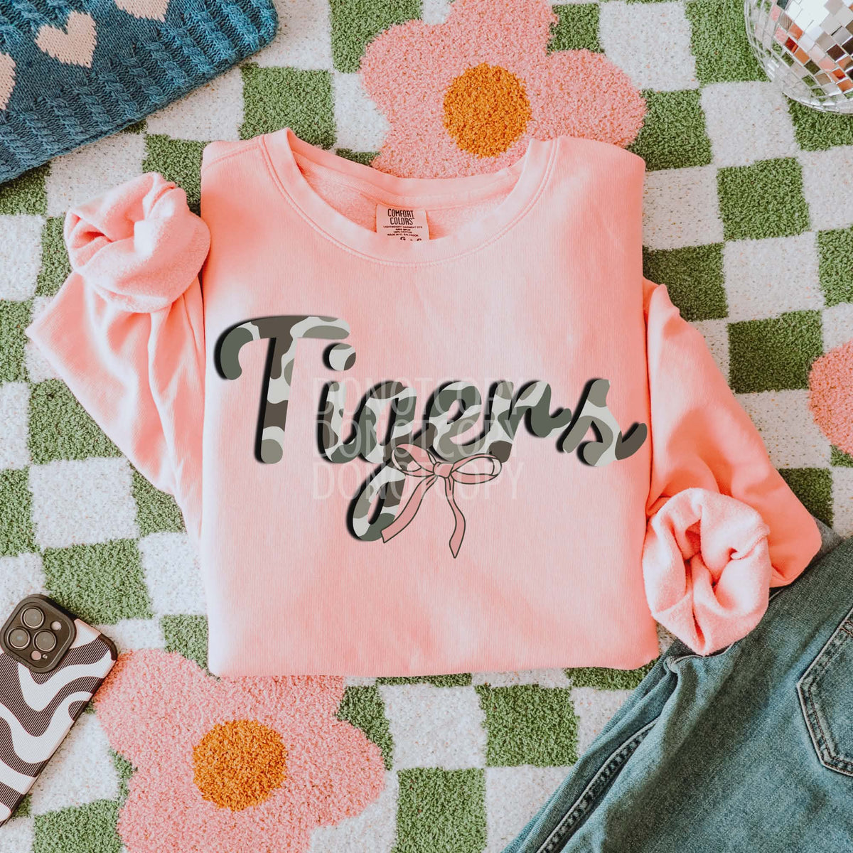 Tigers camo cursive Mascots (CSG) DTF transfer