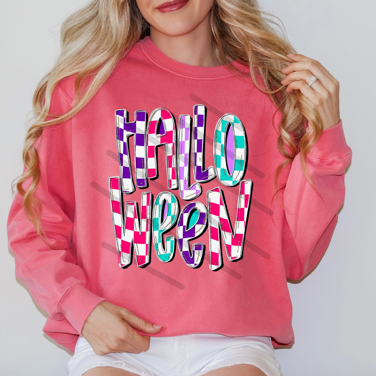 Halloween bright checker 114096 DTF Transfer