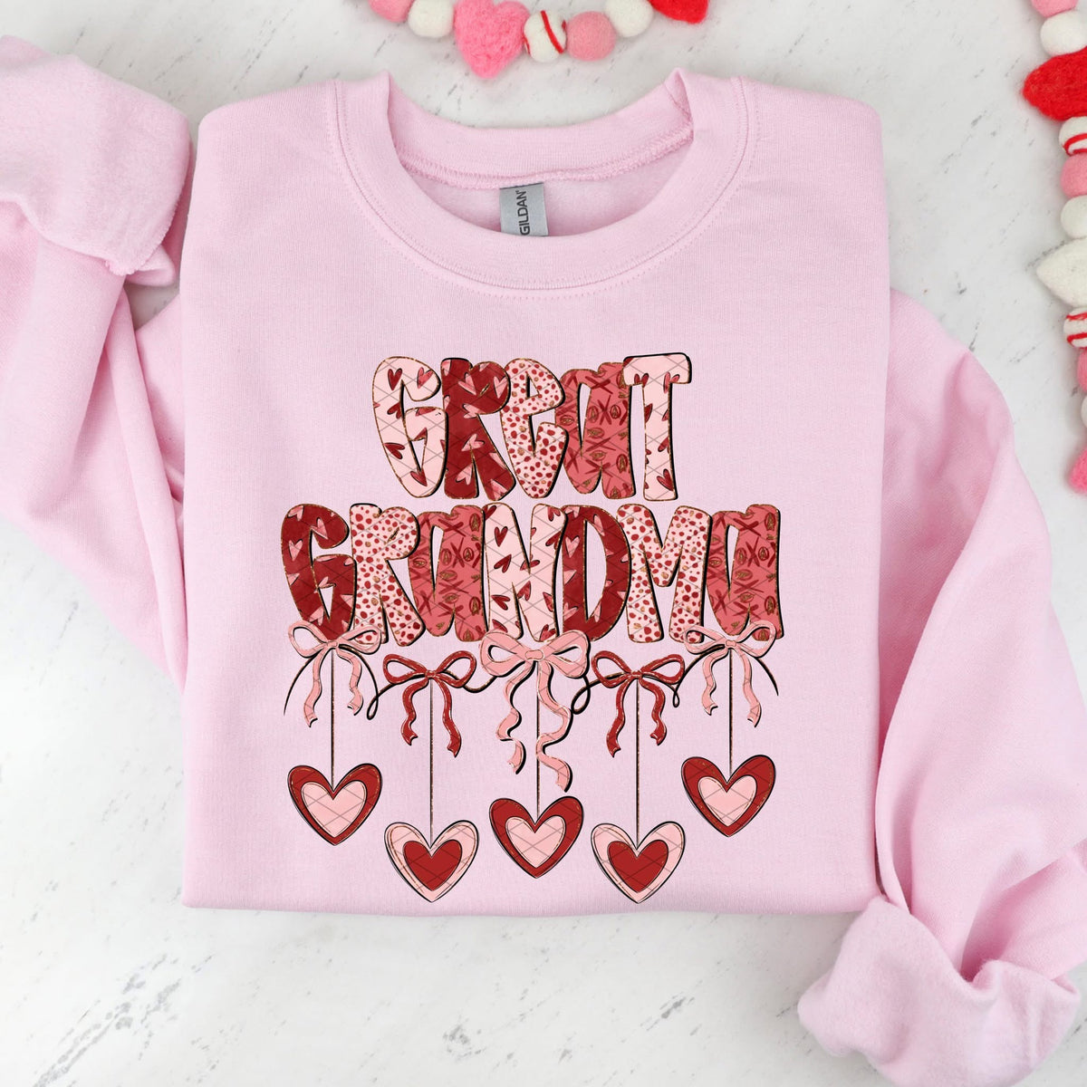 Great grandma hearts and bows (SDD) DTF transfer