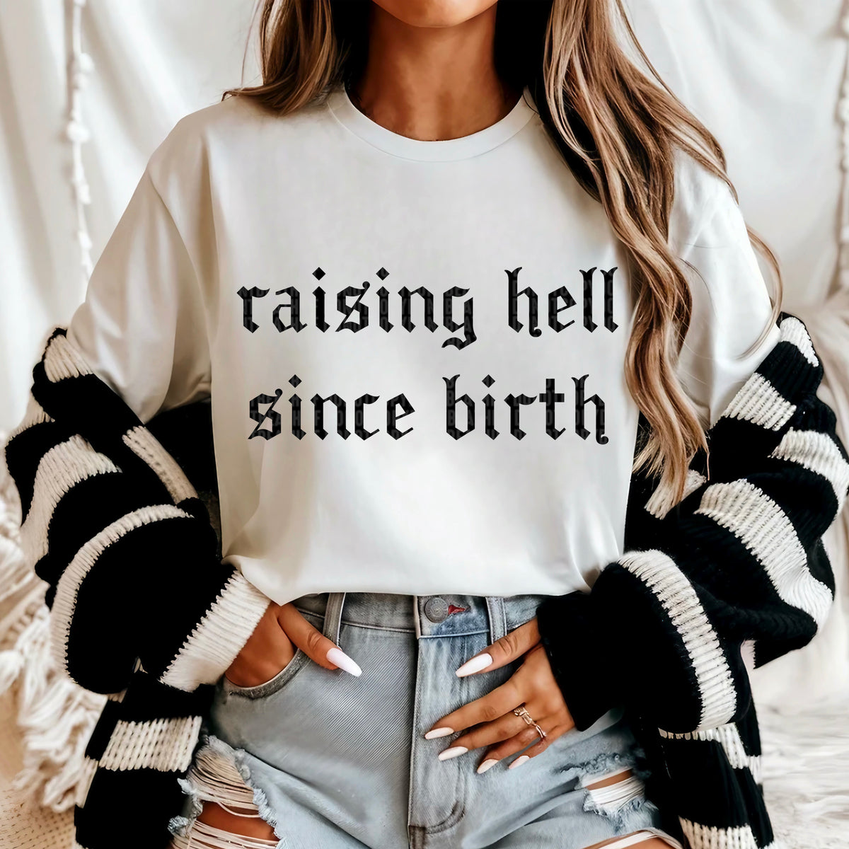 Raising hell since birth 95573 DTF transfer