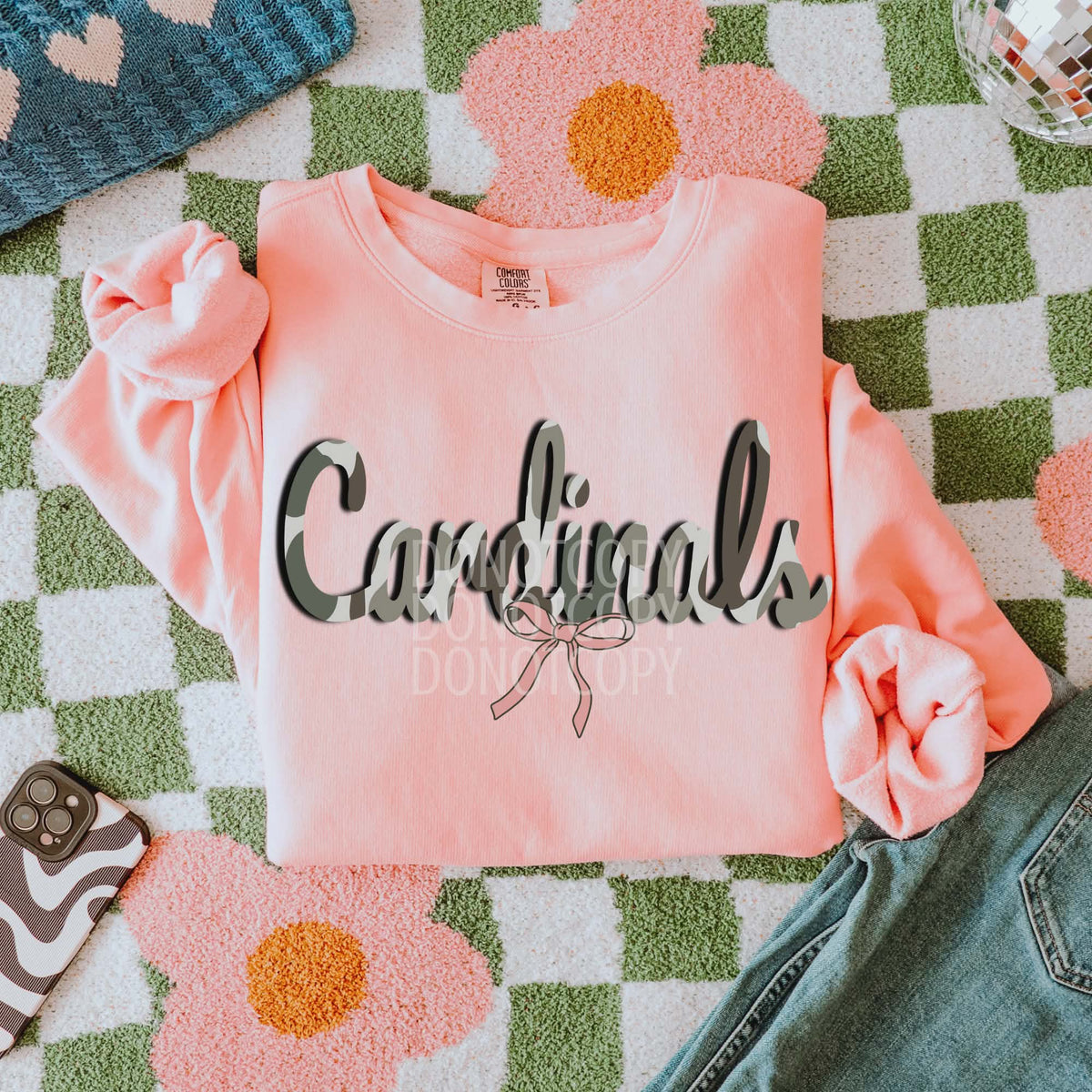 Cardinals camo cursive Mascots (CSG) DTF transfer