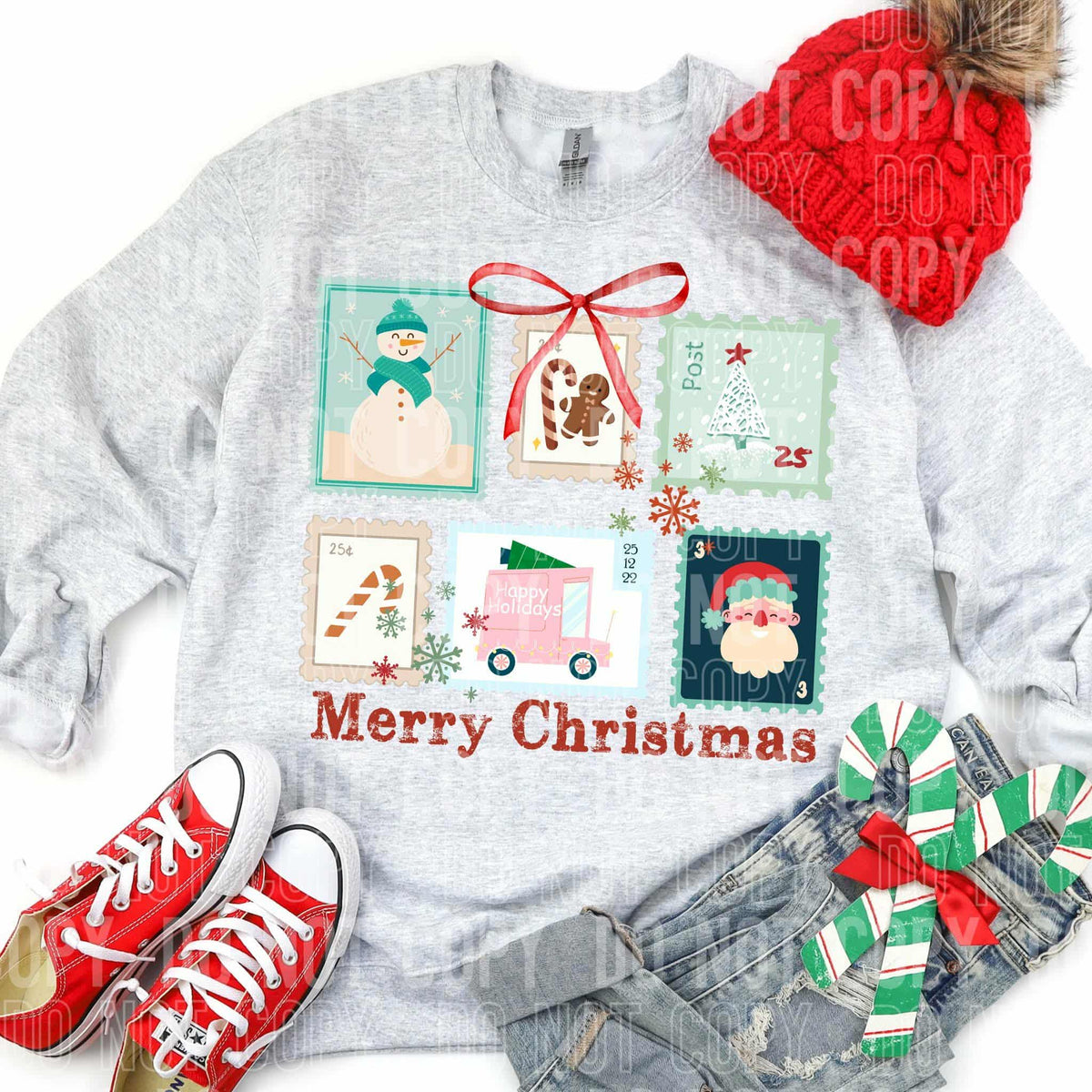 Merry Christmas stamps SBB DTF transfer