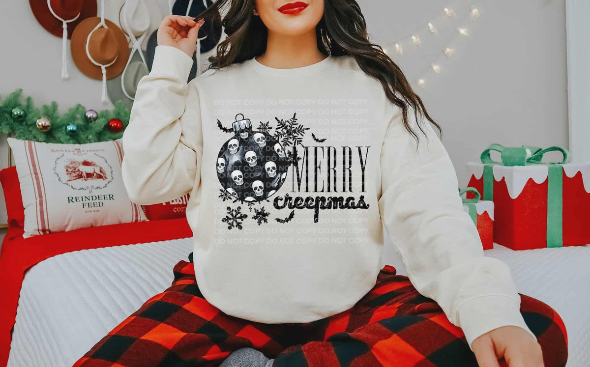 Merry Creepmas skull ornament (SCG) DTF Transfer