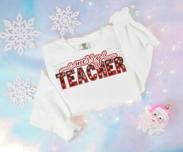 Merry teacher (faux embroidery) 30648 DTF transfers