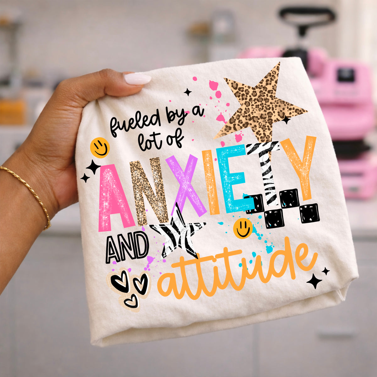 Anxiety and attitude (black) (CSC) DTF Transfer