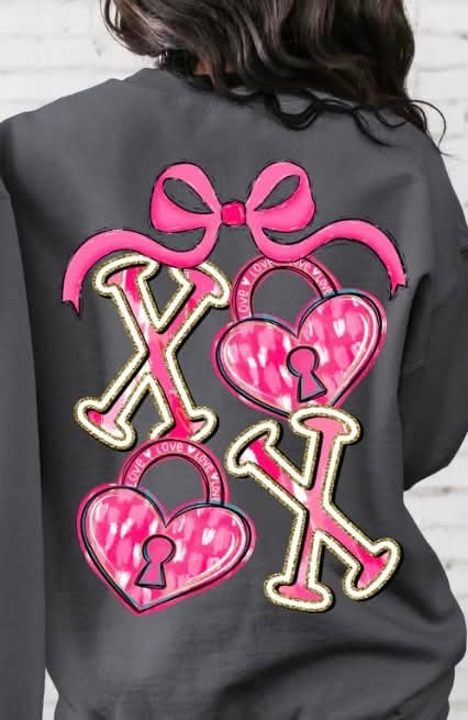 Xoxo heart locket (s&g) DTF transfer