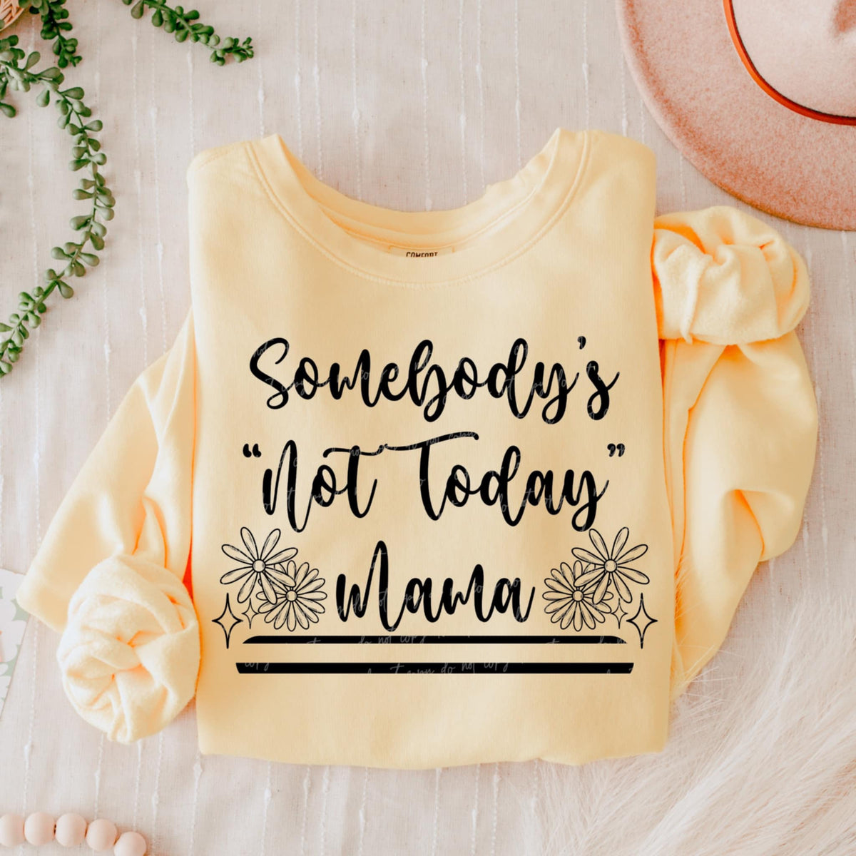 Somebody’s “not today” mama BLACK (VIRGO) 90792 DTF transfer