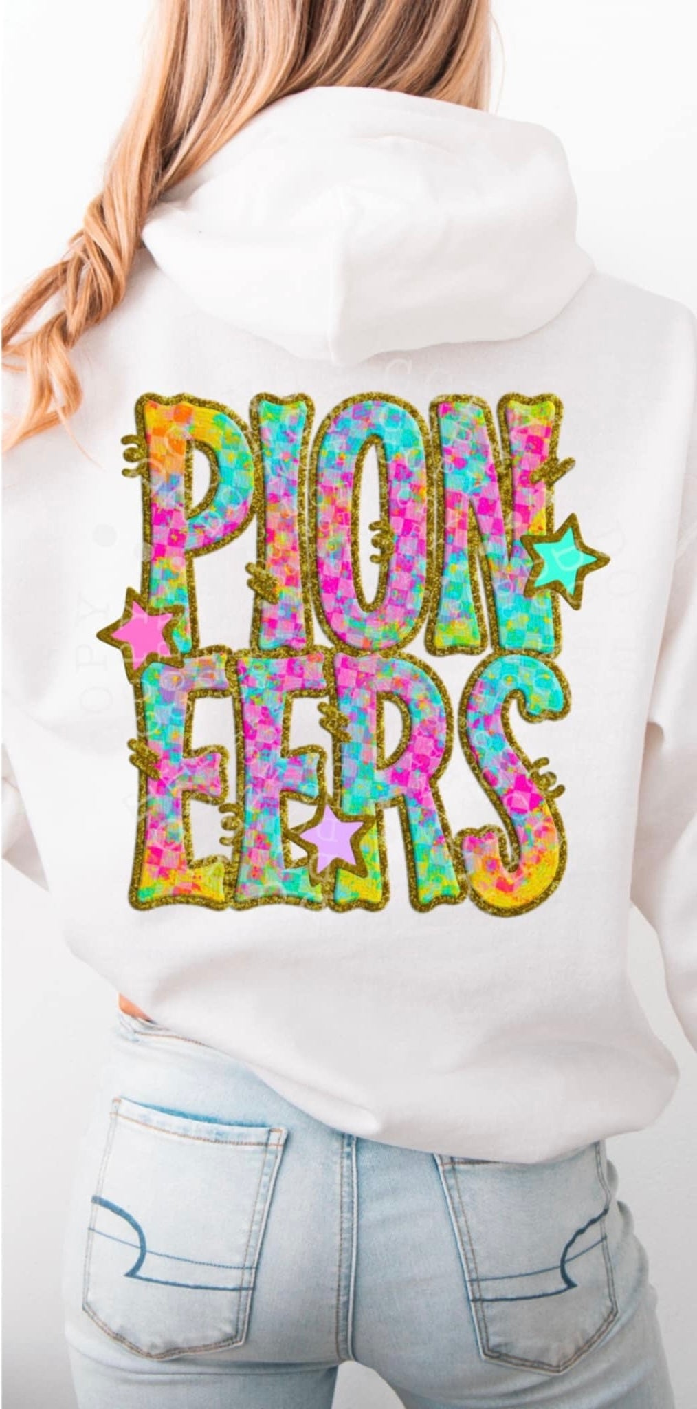 Pioneers colorful checkered (C’s) 91512 DTF transfer