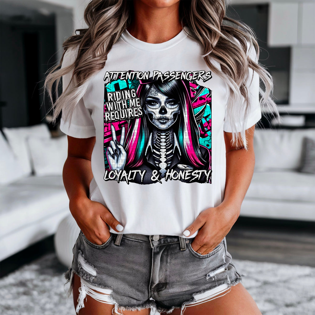 Attention passengers riding with me requires loyalty & honesty 90358 DTF transfer