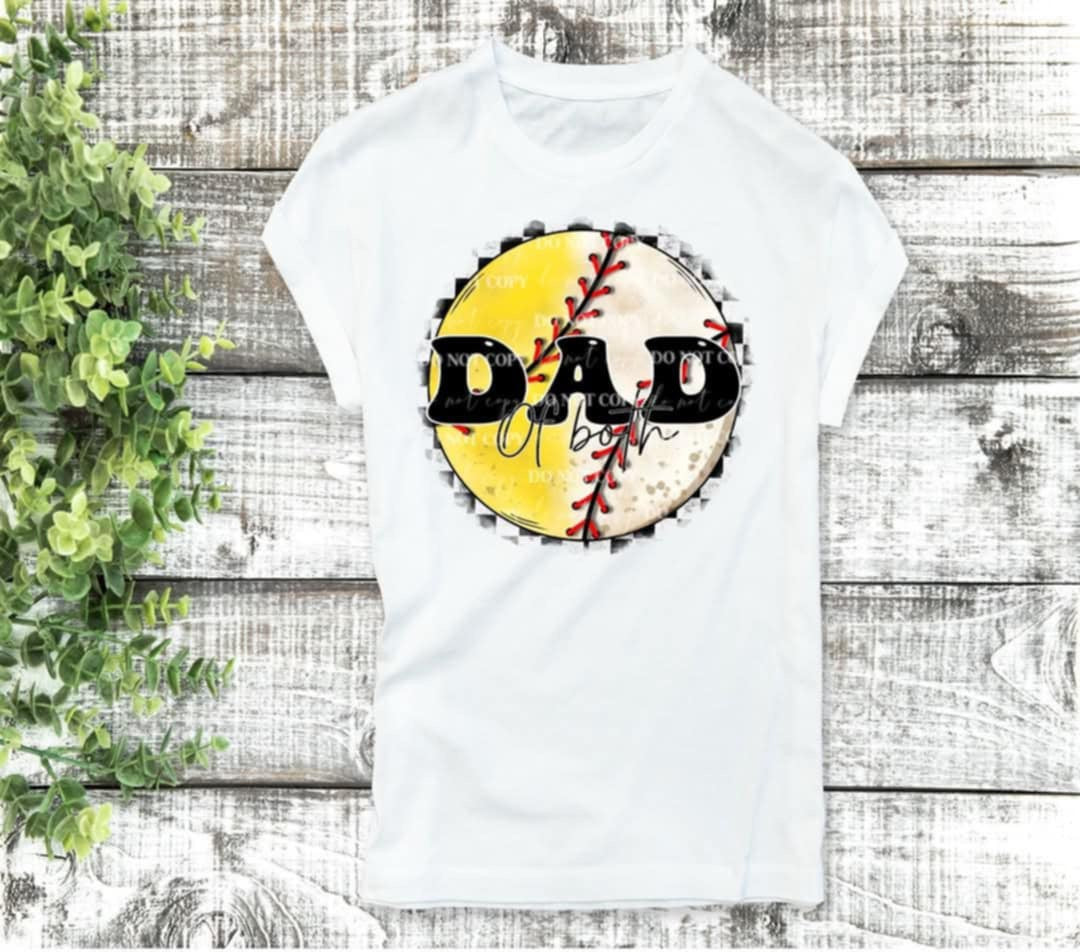 Dad of both checkered outline (40E) 92626 DTF transfer