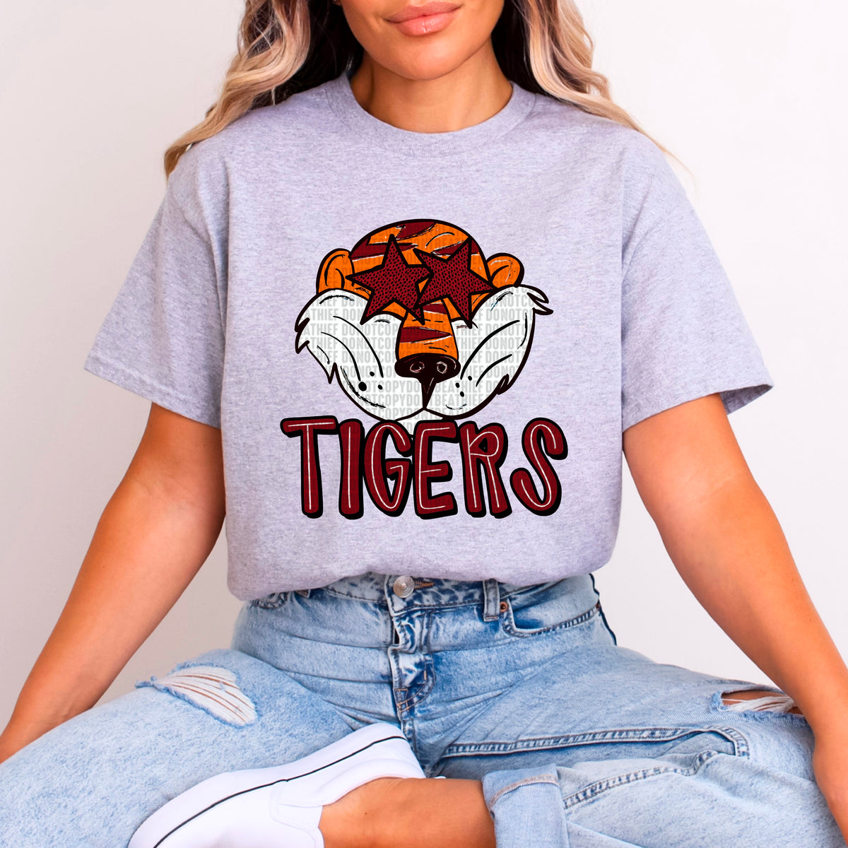 Tigers maroon font 93770 DTF transfer
